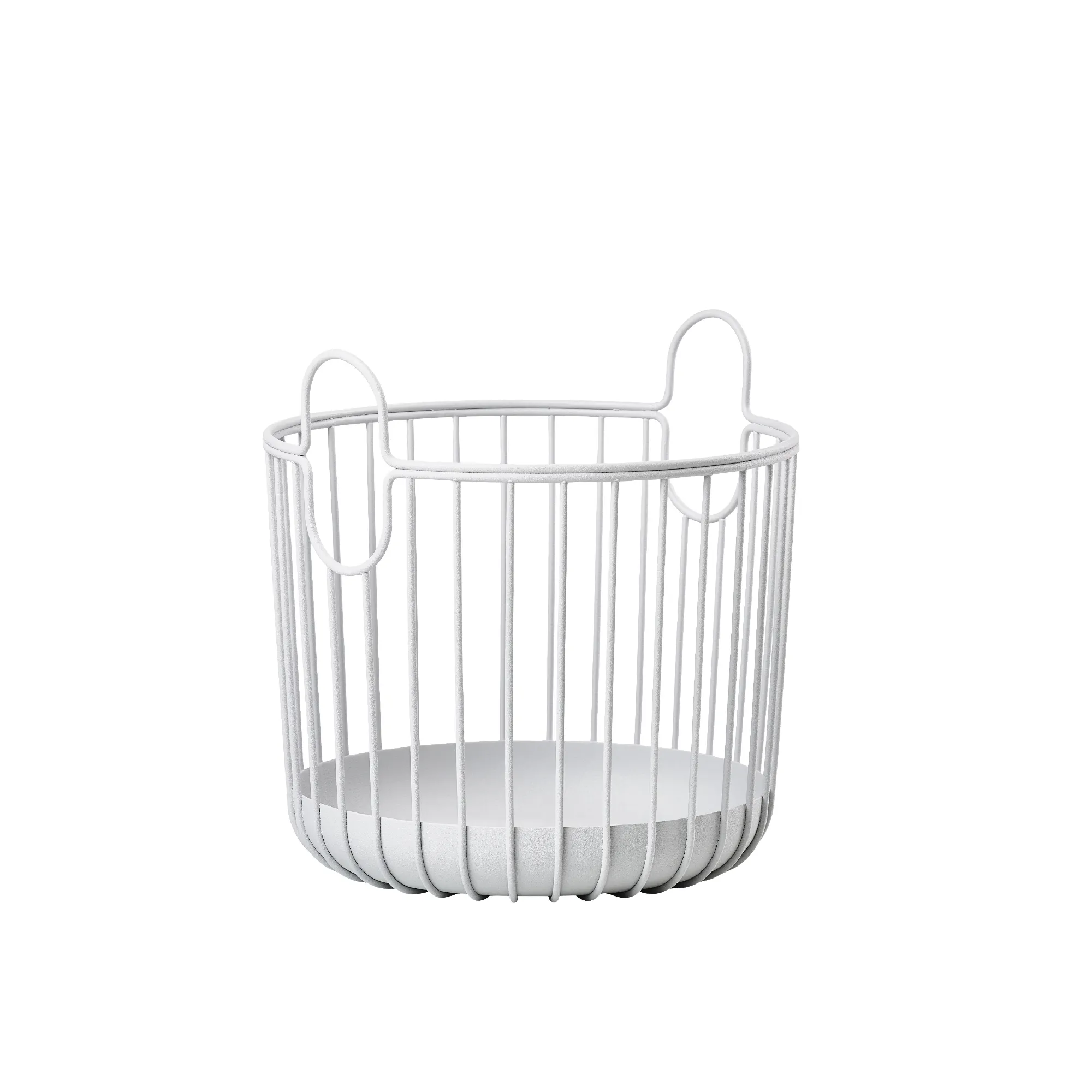 ZONE DENMARK Koszyk metalowy 20 x 20 cm, jasnoszary kosz do przystawki, kosz na owoce, metalowy kosz, biały kosz, wiszące uchwyty