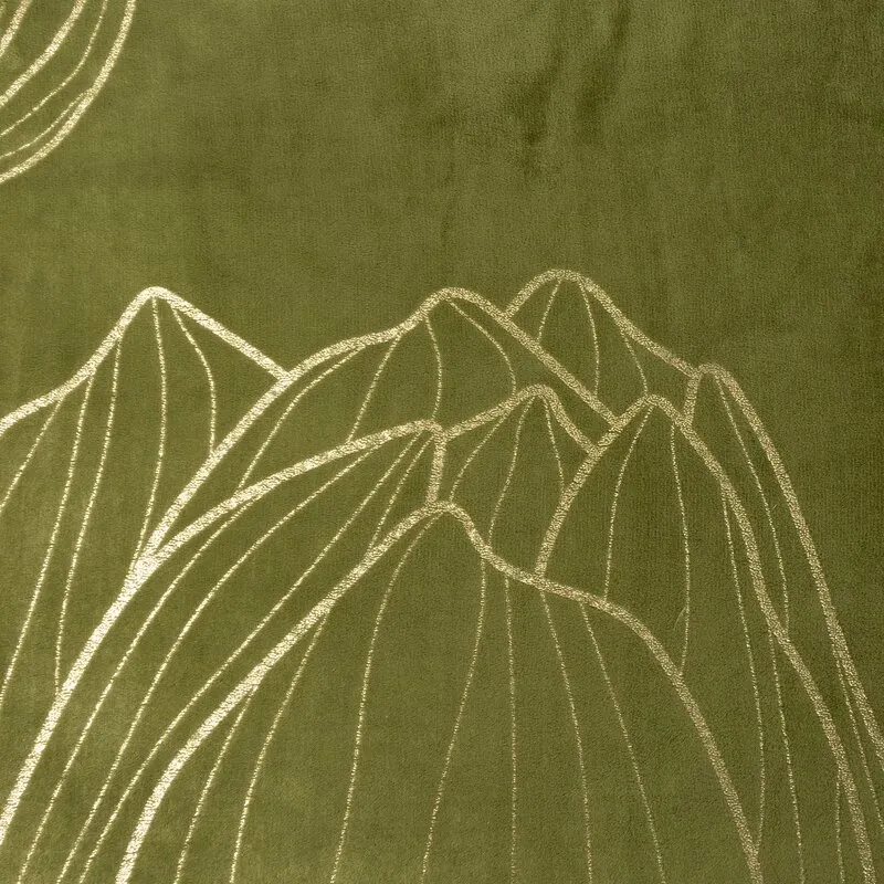 Koc z błyszczącym nadrukiem LILI 4 150 X 200 CM OLIWKOWY — zdjęcie 4