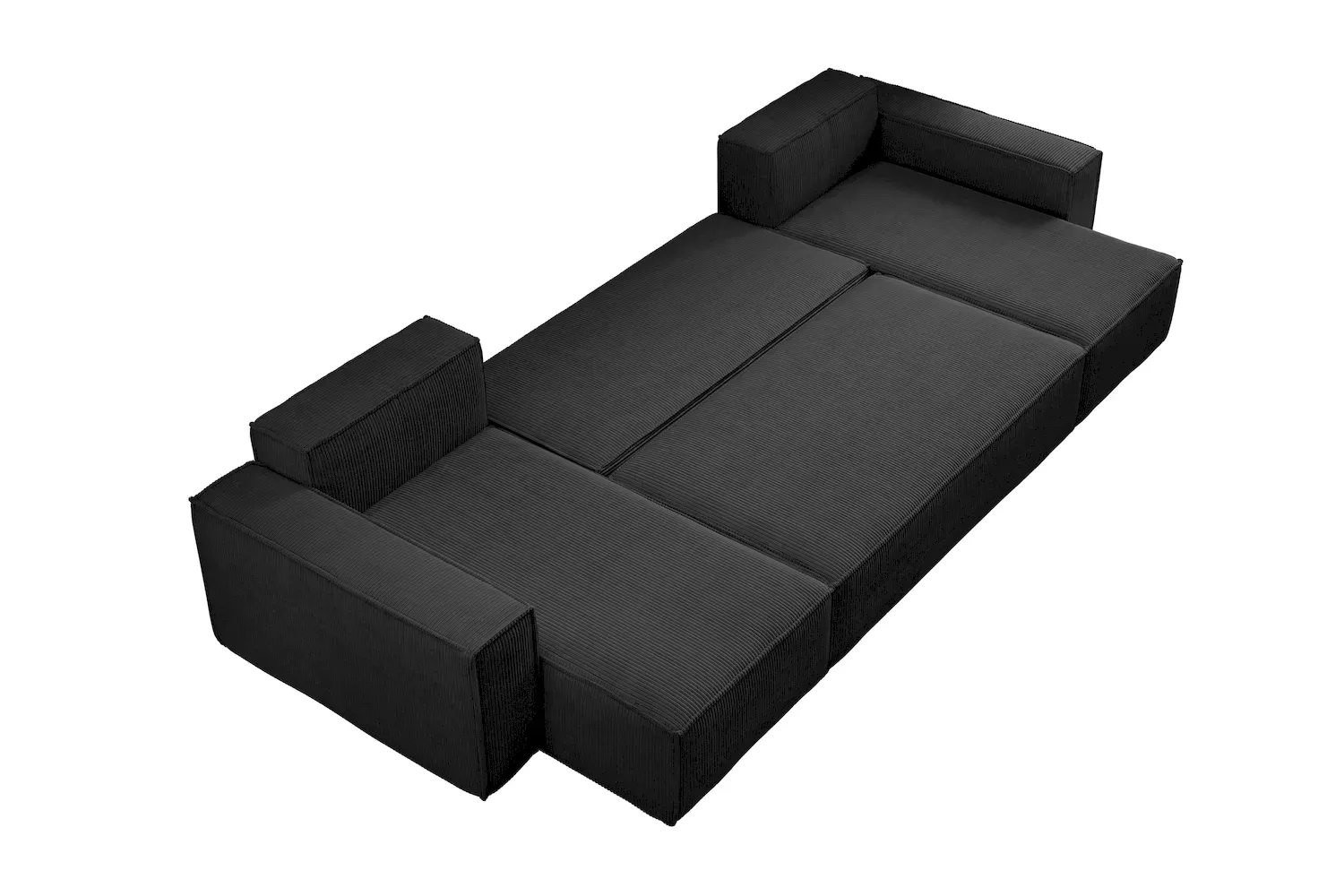 Narożnik uniwersalny KARL U rozkładany tkanina Poso 135 czarny - NAROZNIK_KARL_U_POSO135