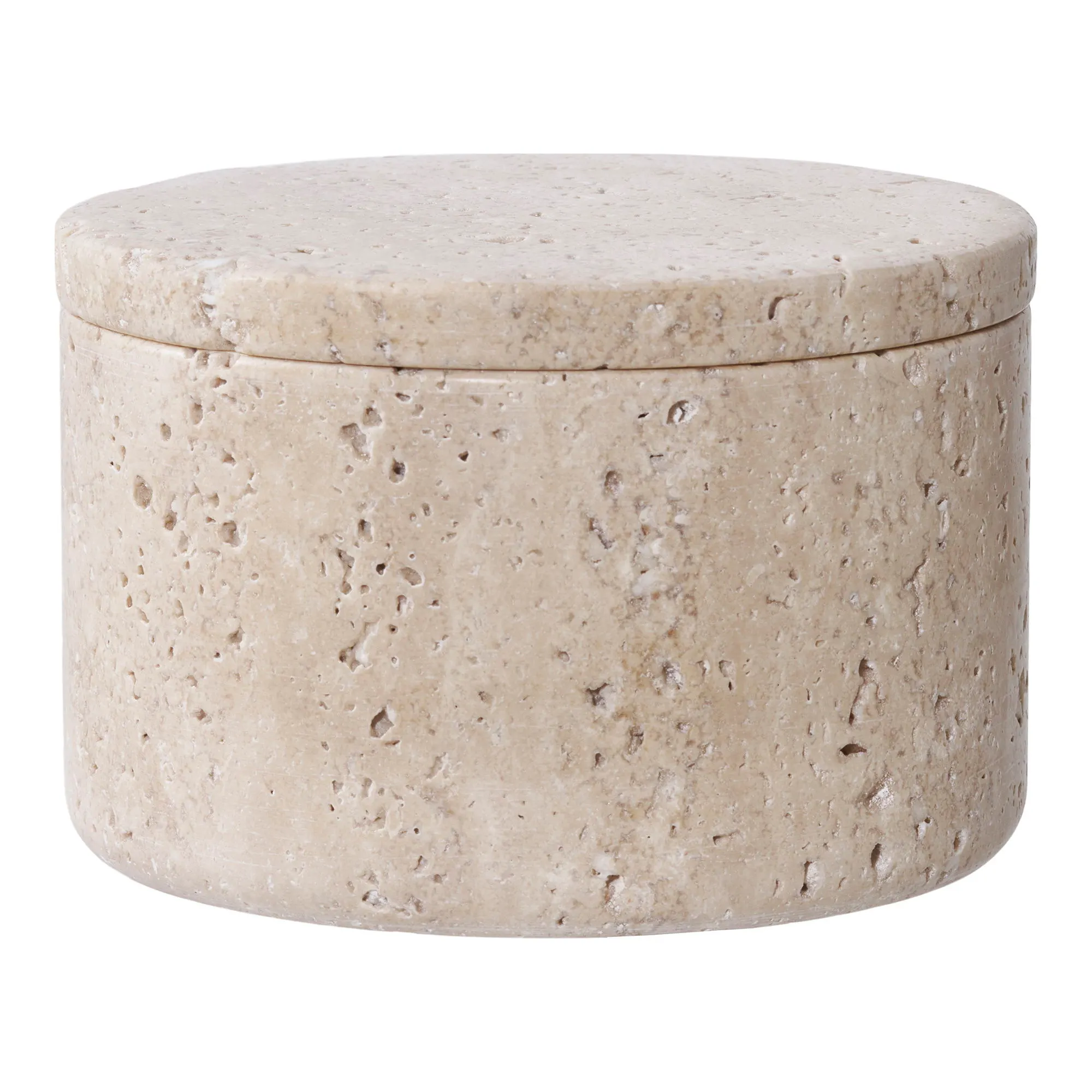 Pojemnik do przechowywania STORAGE trawertyn fi10x6,5 cm naturalny