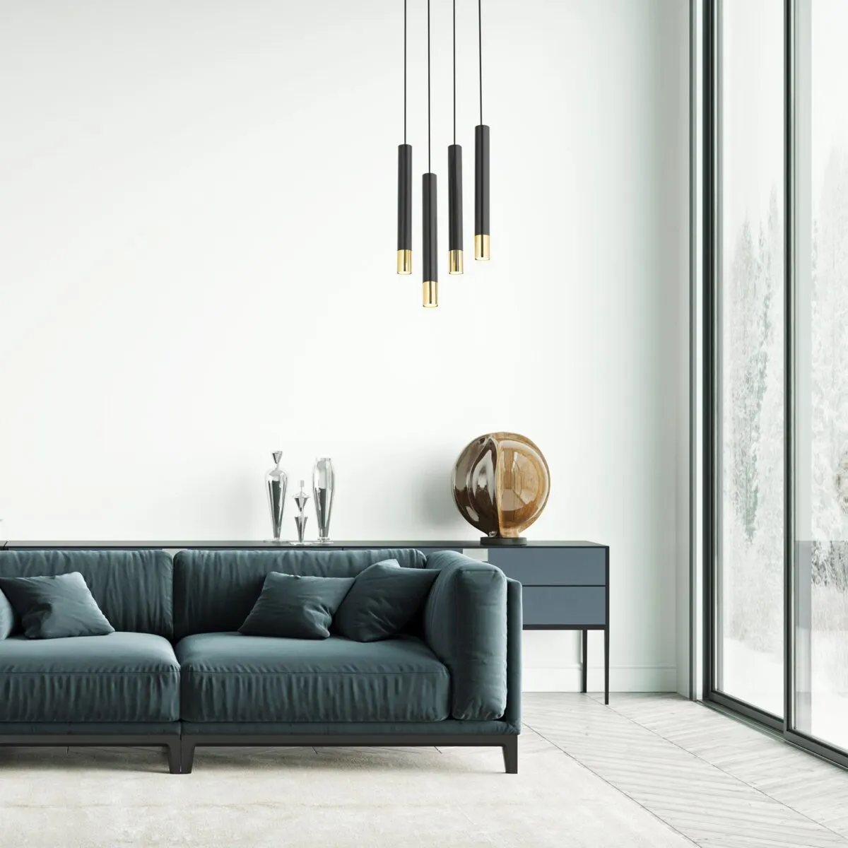 Lampa wisząca SOPEL GRAND 4 czarno-złota - SI_33396