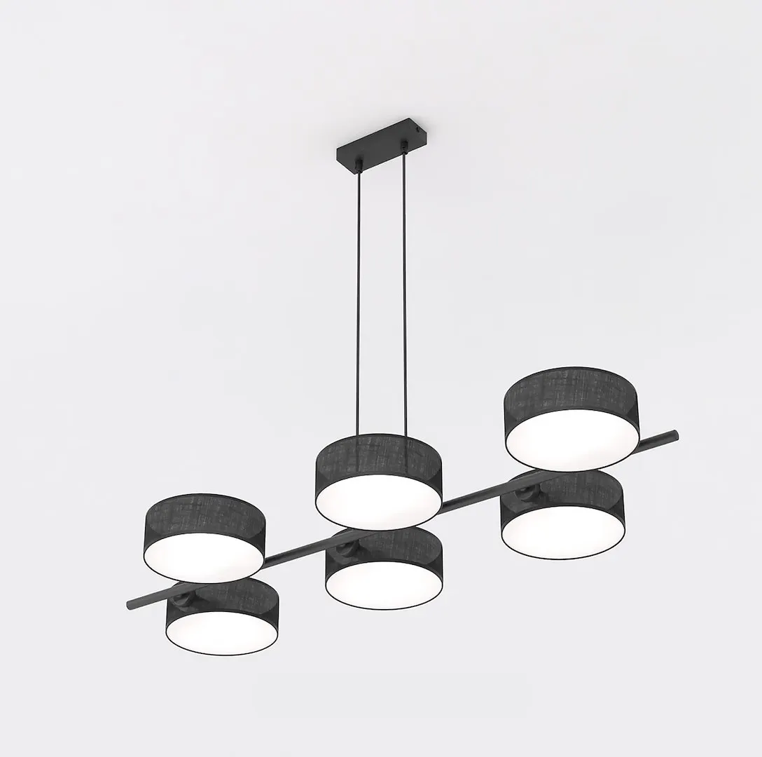 Lampa wisząca DRUMZ 6 abażur czarny — zdjęcie 2