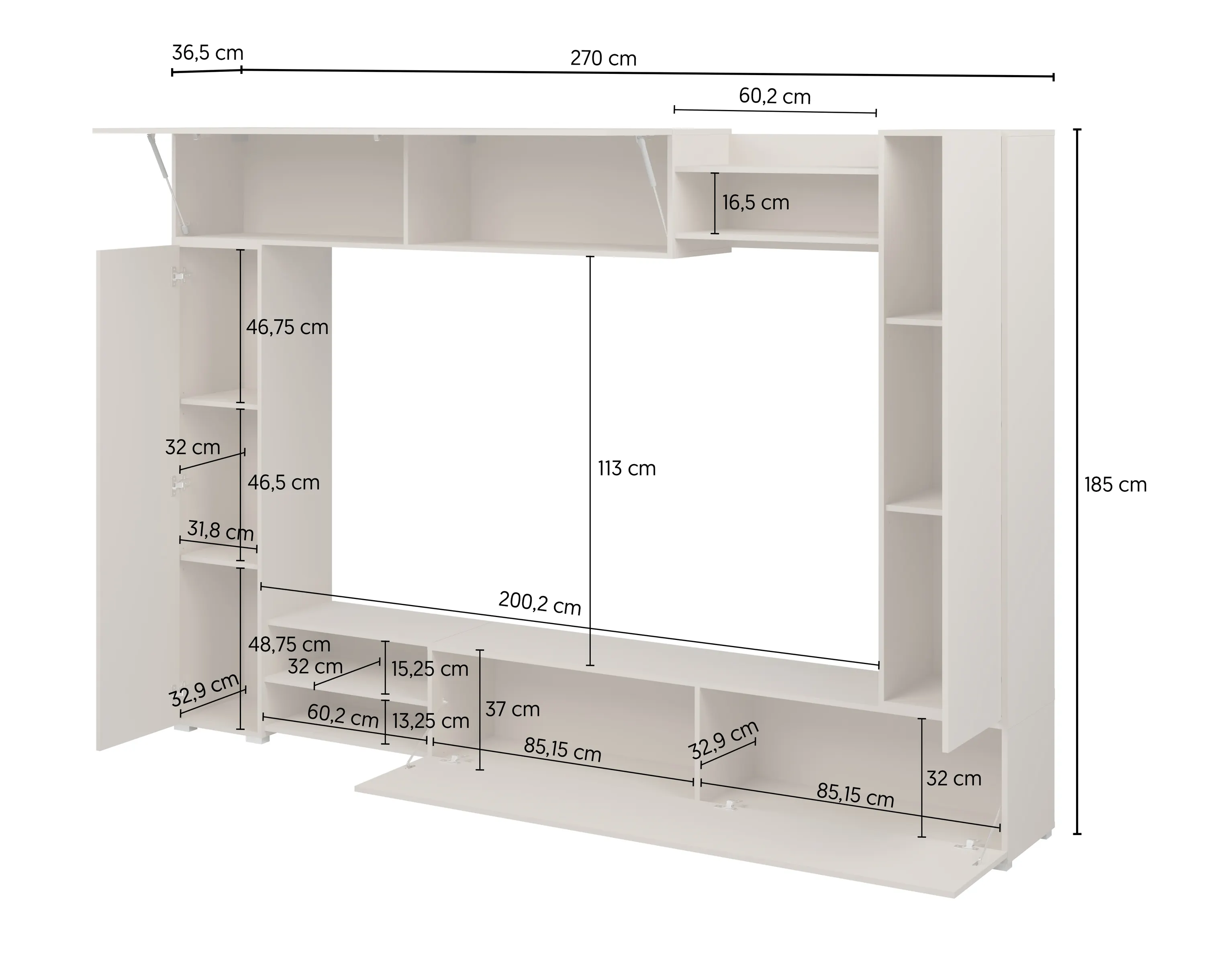 image meble-rtv, telewizorowy, regał-z-drewna, szafka-zotwieranym, kolor-biały