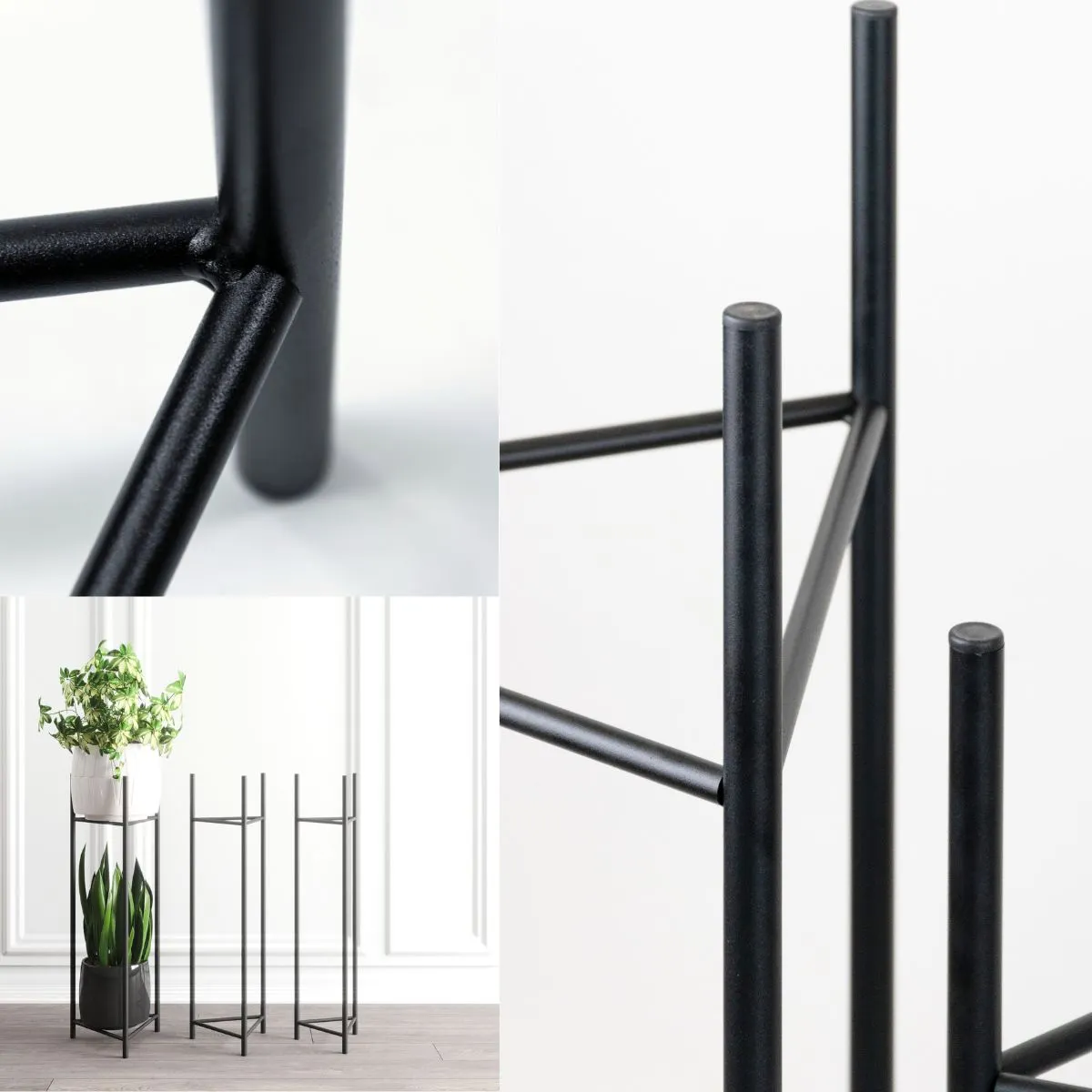 Kwietnik-stojak na donice METZ M metalowy czarny - LD_TZ000023