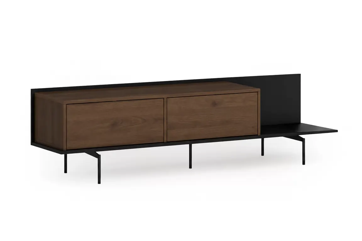 Szafka RTV z 2 klapami ZENAR 200 cm orzech elegant czarny Szafka RTV z 2 klapami ZENAR 200 cm orzech elegant czarny