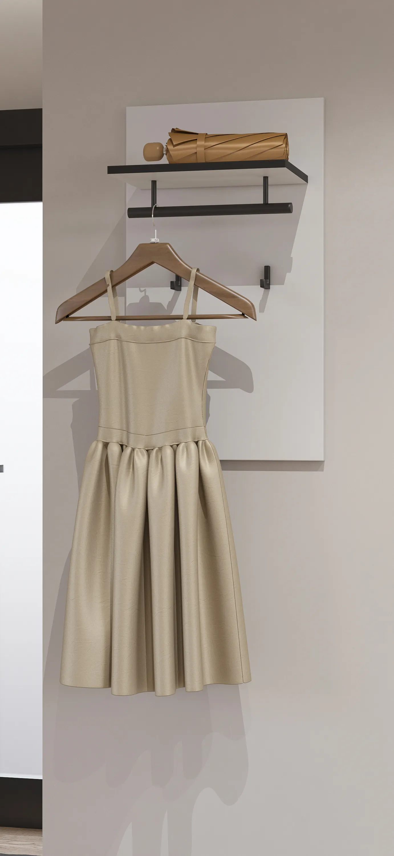 Panel z haczykami, półką i drążkiem CROSS 40x70 biało-czarny - 249WMY03