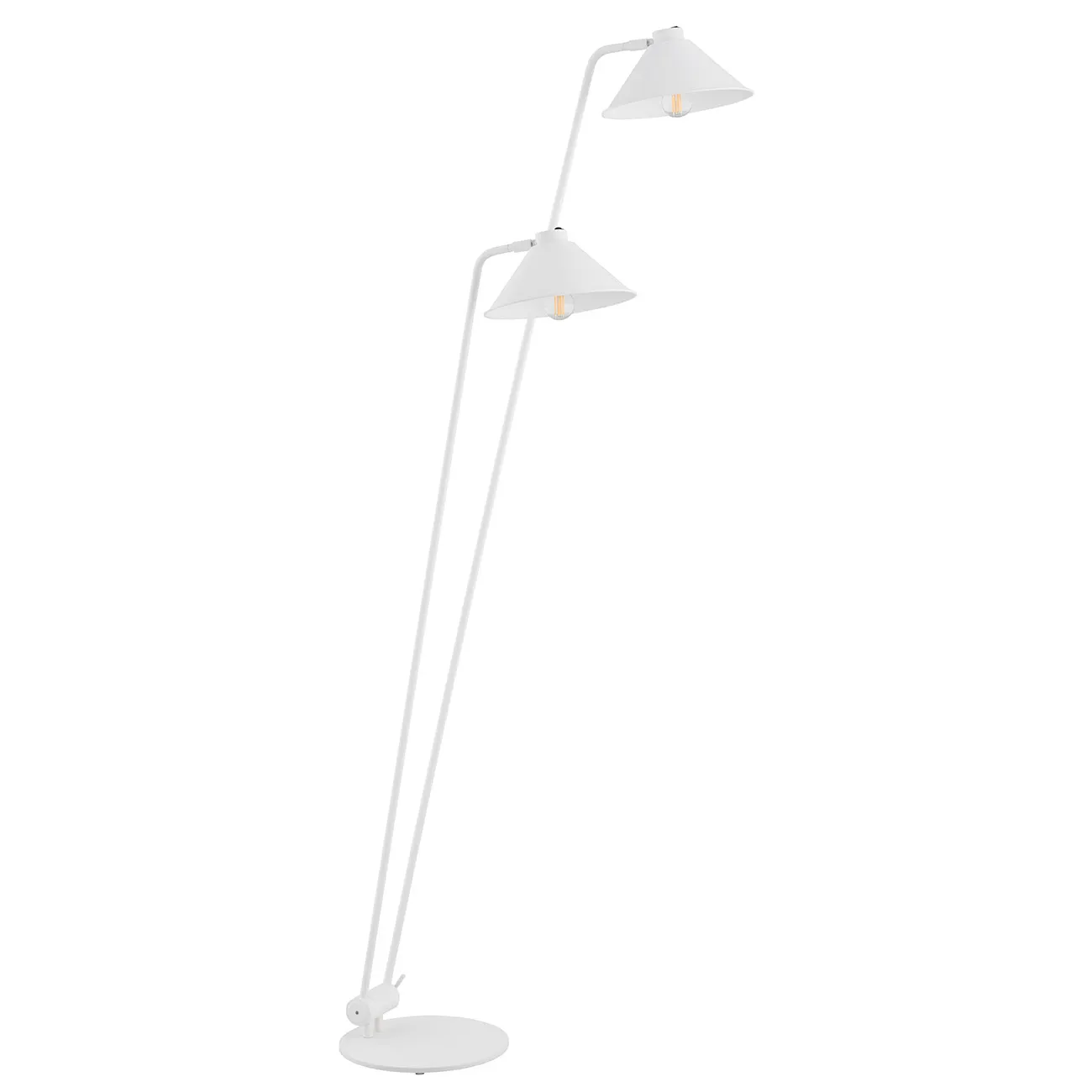 Lampa podłogowa Gabian biała z dwoma kloszami i regulacją - 7074