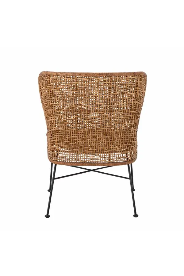 image siedzisko rattan, krzesło z rattanu, pleciony materiał, podstawa metalowa, krzesło ogrodowe