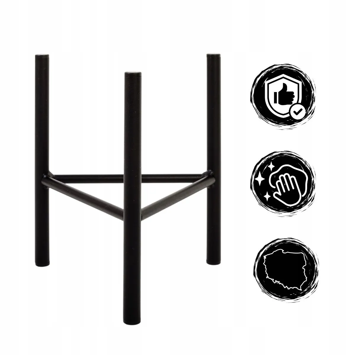 Kwietnik-stojak na donice metalowy DIJON S czarny - LD_TZ000003