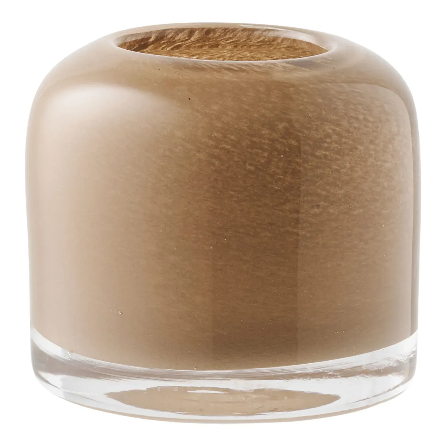 Świecznik ze szkła dmuchanego CANDLE 8x7,5cm brązowy