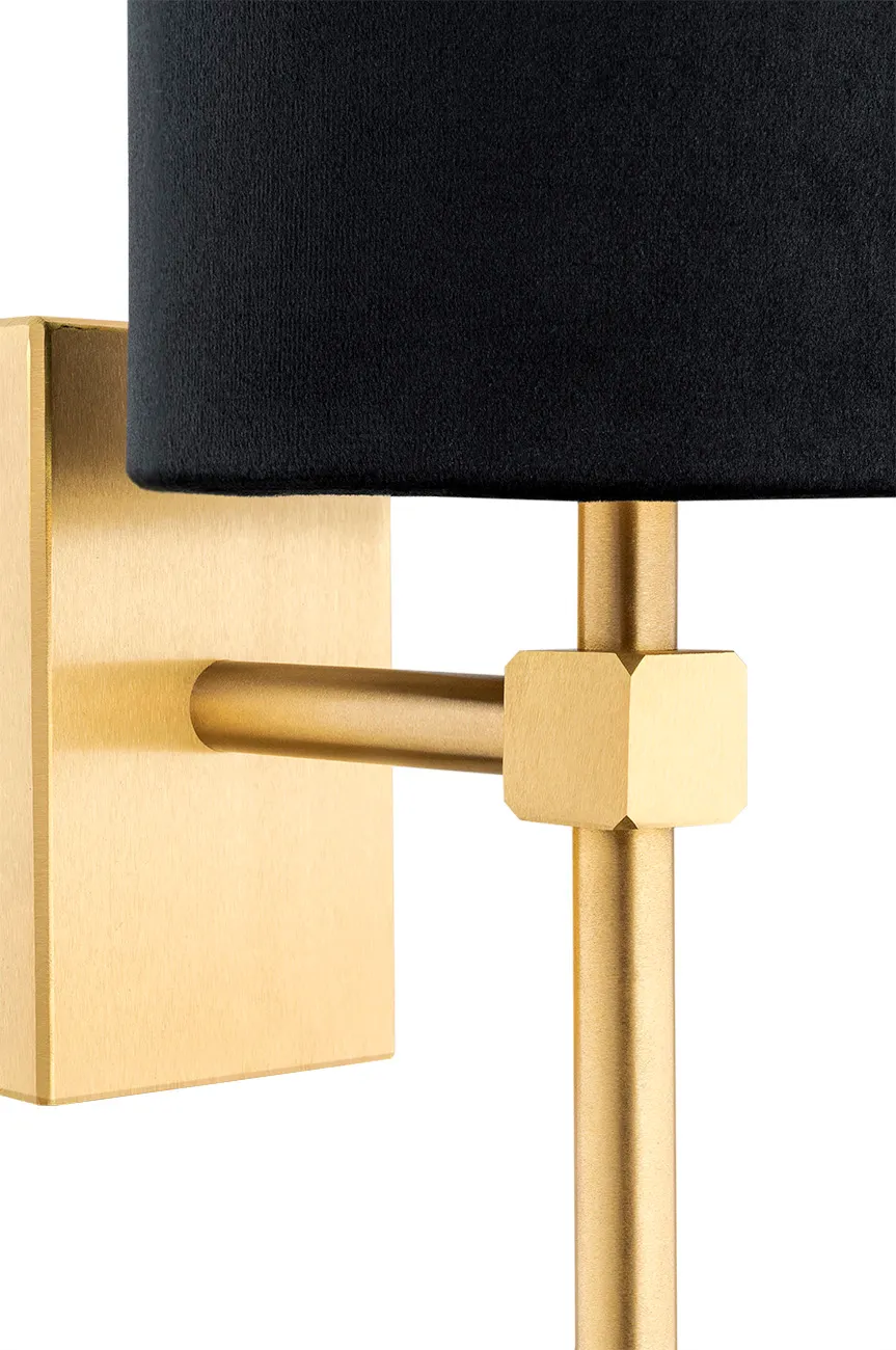 Kinkiet ABRUZZO mosiądz szczotkowany czarny walcowaty - 8035