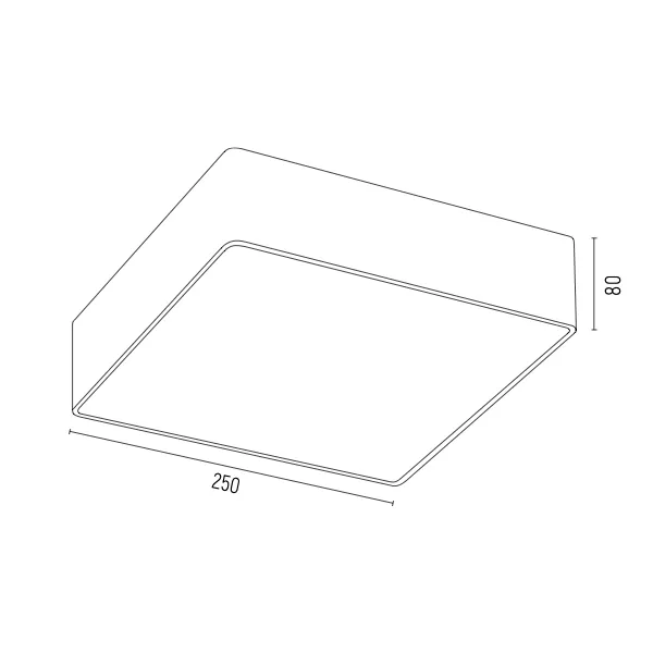 Plafon ATLANTIS LED 18W złoty połysk białe wykończenie kwadratowy 25x8cm_Drewmax_01 image