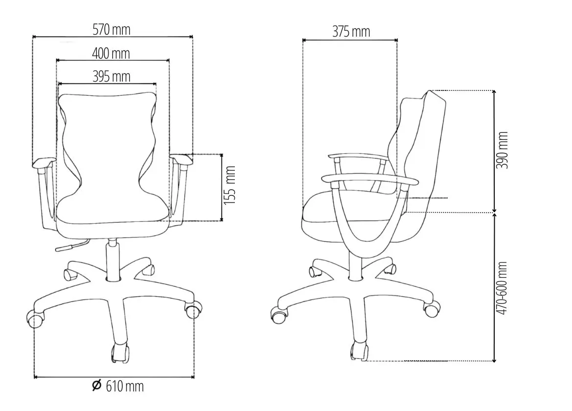 Krzesło młodzieżowe Norm szary Monolith 33 rozmiar 5 - MA-L-5-D-E-MT33