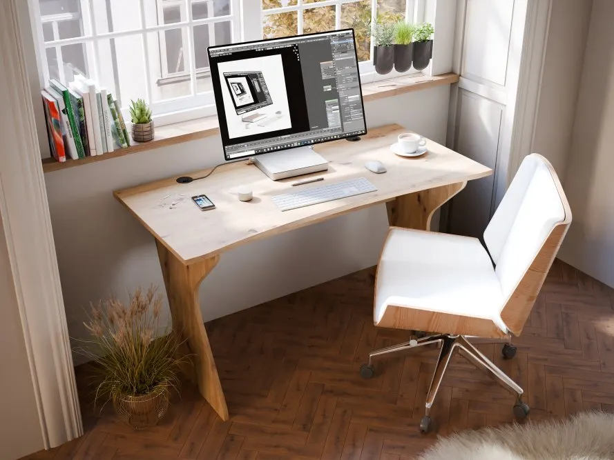 Biurko UTAPAU minimalistyczne 140 cm - dąb artisan - UTPB202-D78