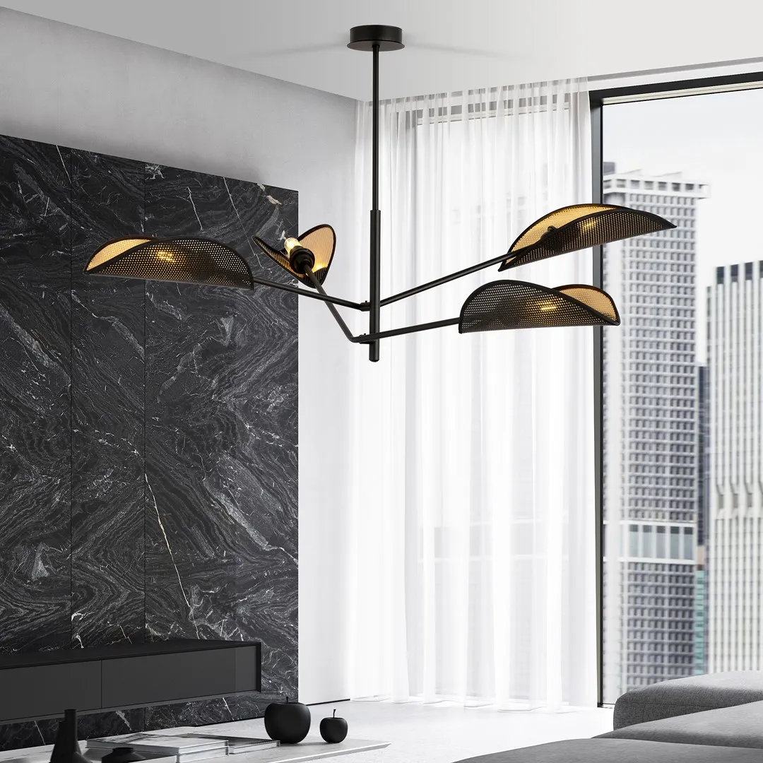 Lampa sufitowa VENE 4 czarny złoty — zdjęcie 4