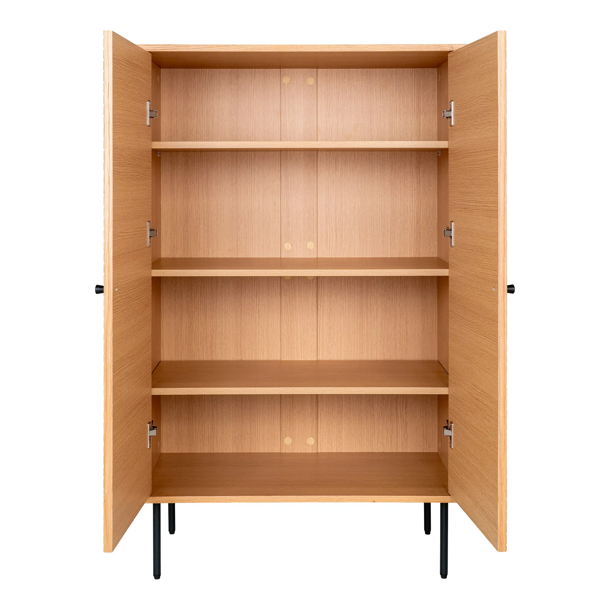 Komoda wysoka 2-drzwiowa KYOTO SZ80 G40 W130 dąb naturalny, czarny — zdjęcie 4