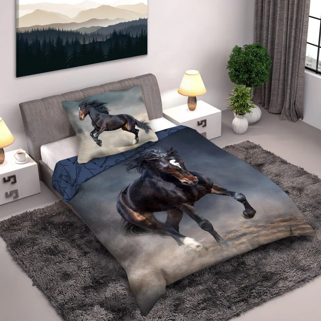 Pościel młodzieżowa komplet HORSES 004 TORNADO 160X200+70X80 wielokolorowy - FARO_24536