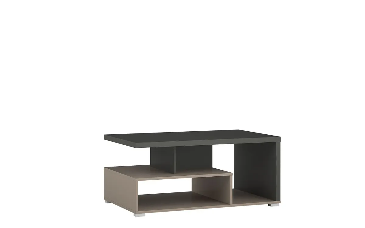 Stolik kawowy z półką SERIO 100x45 cappuccino/antracyt