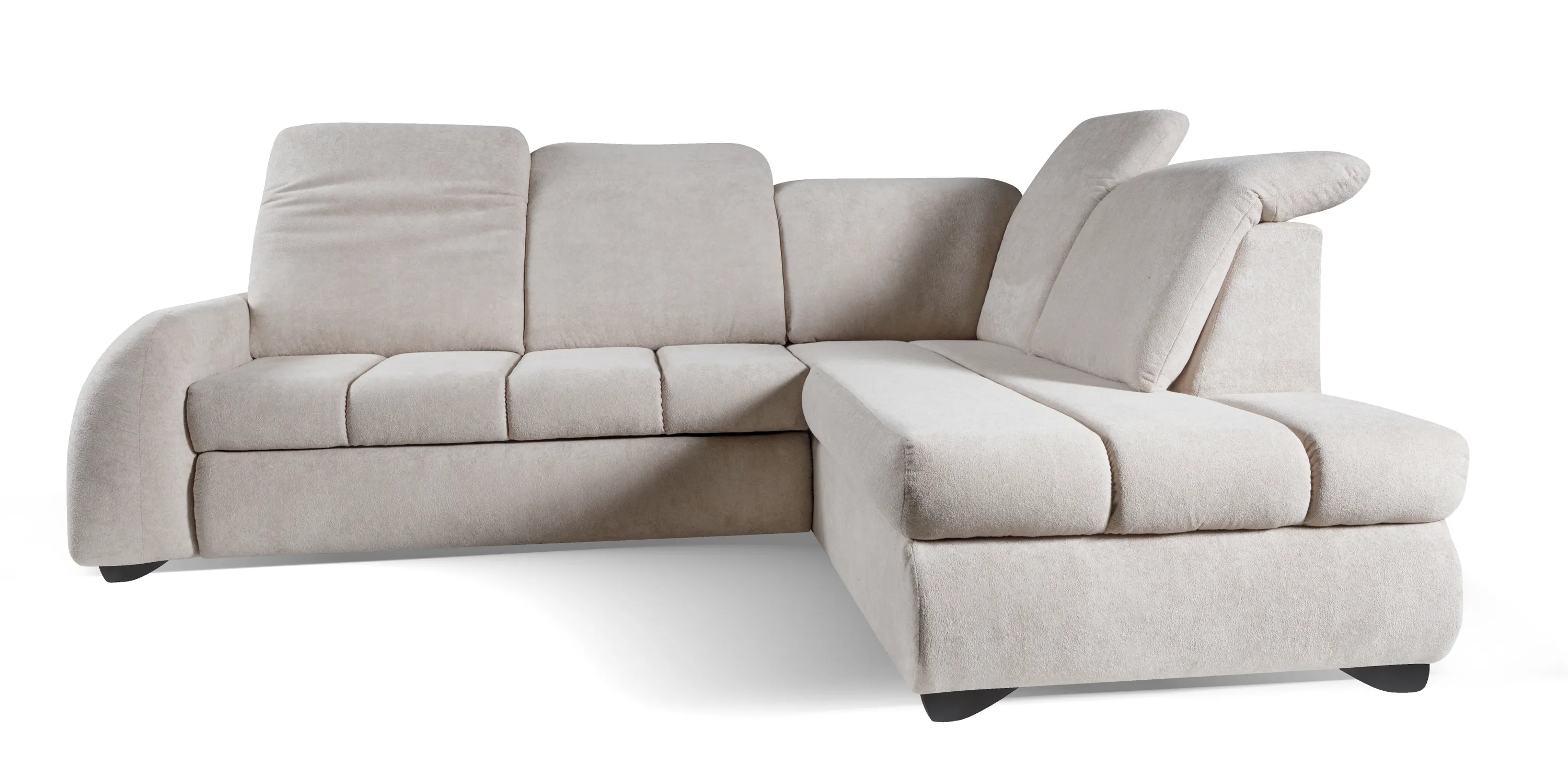 Narożnik prawostronny ONNY z ruchomymi zagłówkami Gerra 15 - szarobeżowy - ONNY_NA_GERRA15_P