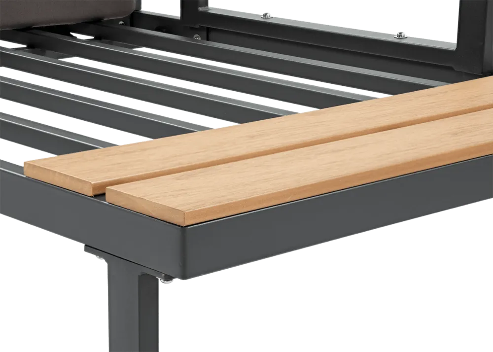 Narożnik ogrodowy modułowy EMERSON ze stolikiem ciemnoszary - FG003442