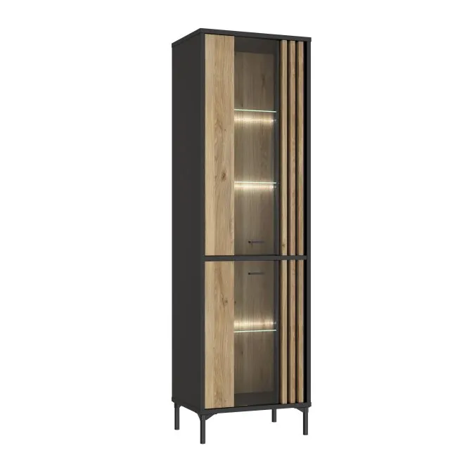 Witryna wąska szklana JOAKIMIS dąb mauvella - JMXV721-M637