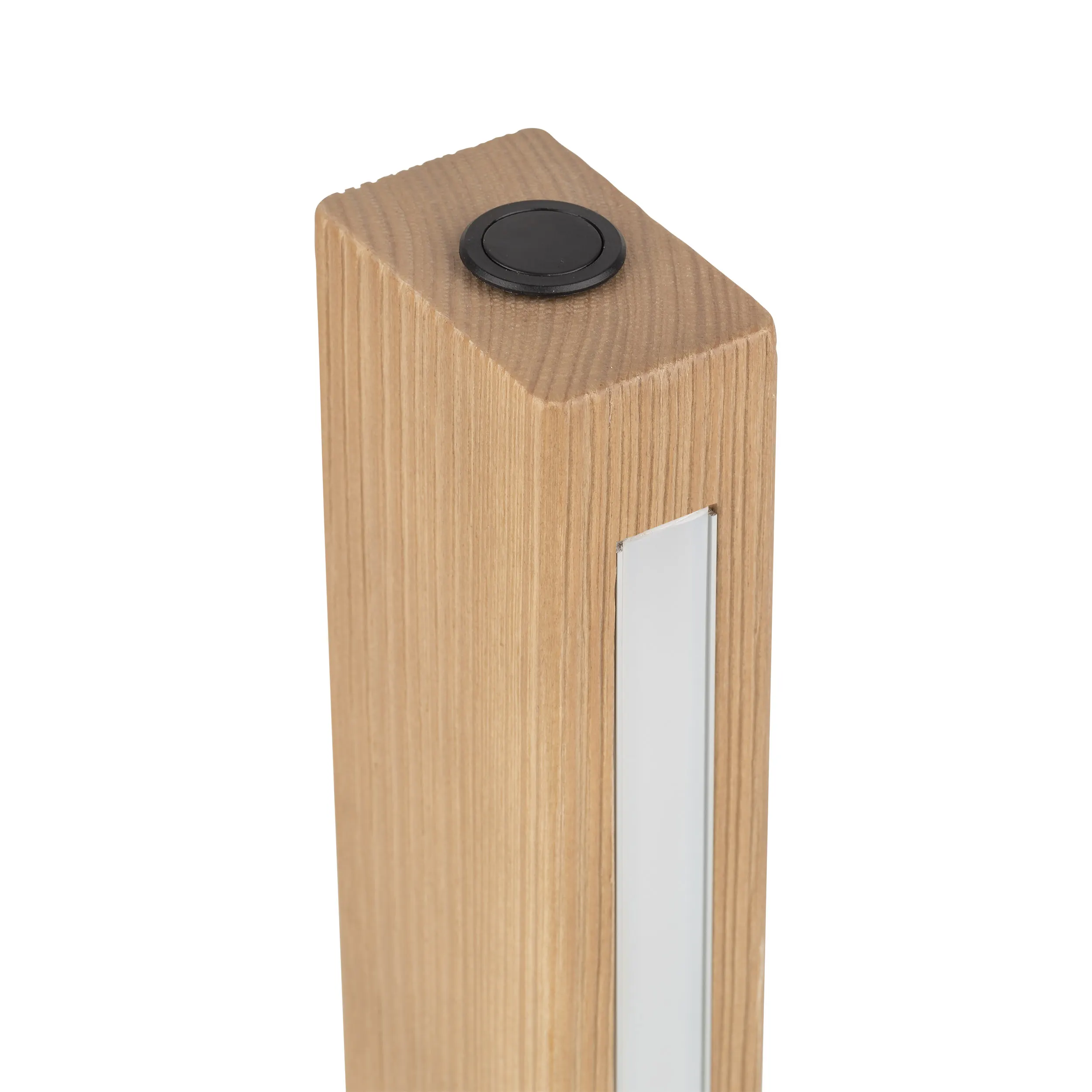 Lampka nocna TEO LED 15W jasna sosna na czarnej podstawie z przyciskiem 41x17cm - TK_1412