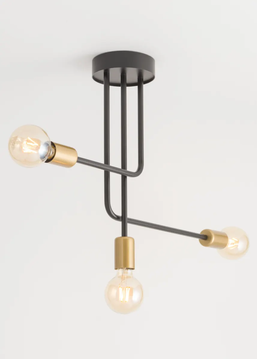 Lampa sufitowa/plafon GINO 3 czarno-złoty - SI_32380