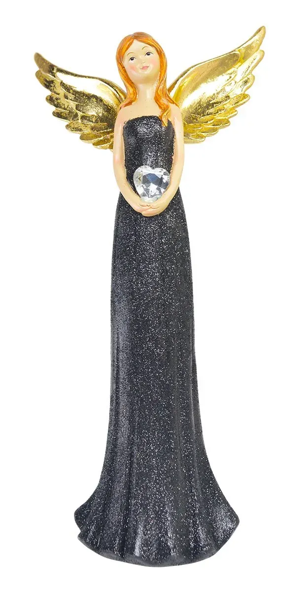 Ceramiczny ANIOŁ Z SERCEM duży czarny Ceramiczny ANIOŁ Z SERCEM duży czarny