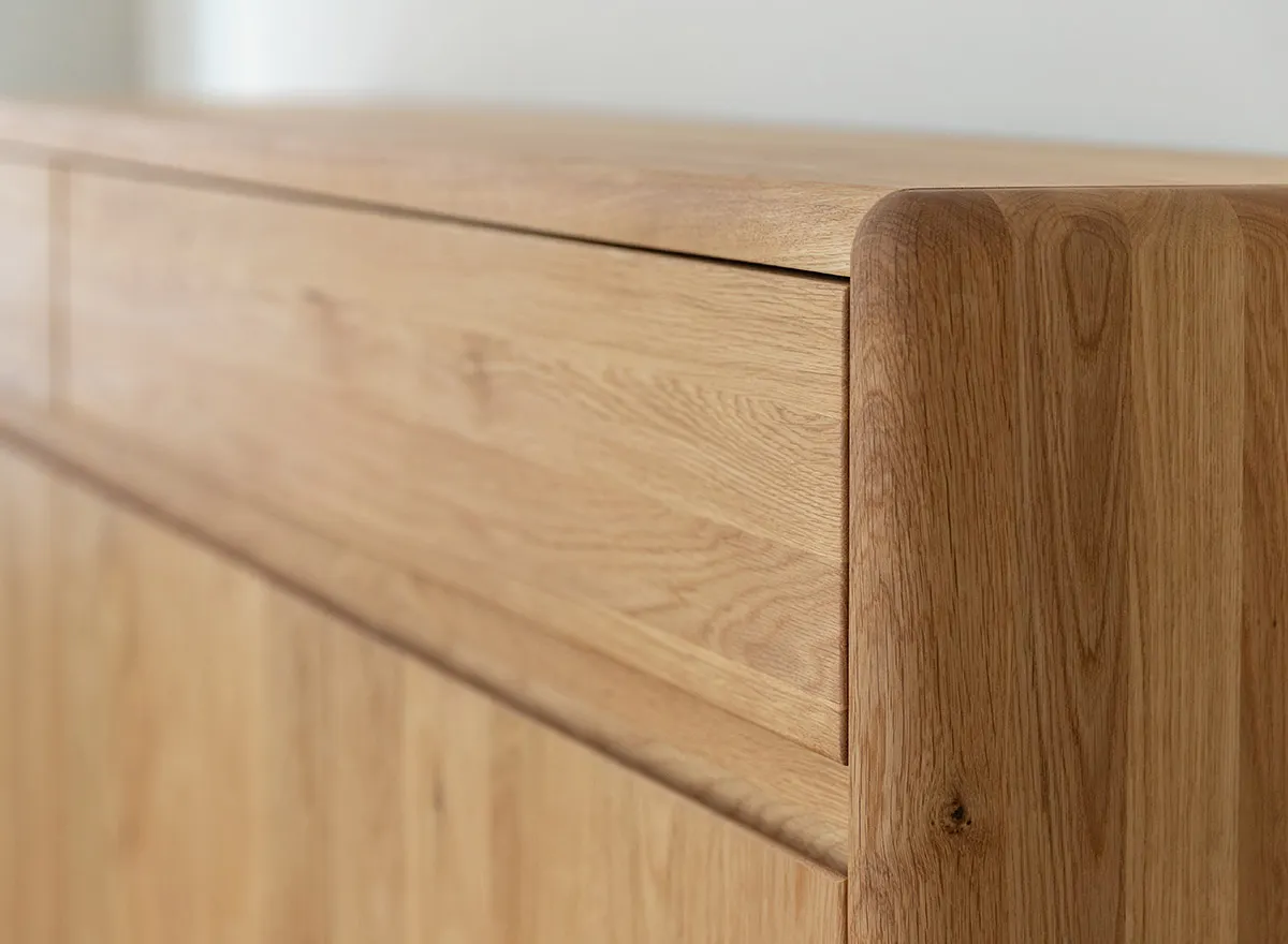 Komoda dębowa 3-drzwiowa z 2 szufladami RONDA Dębowy Sen dąb olejowany - ZIKOM1_2.3