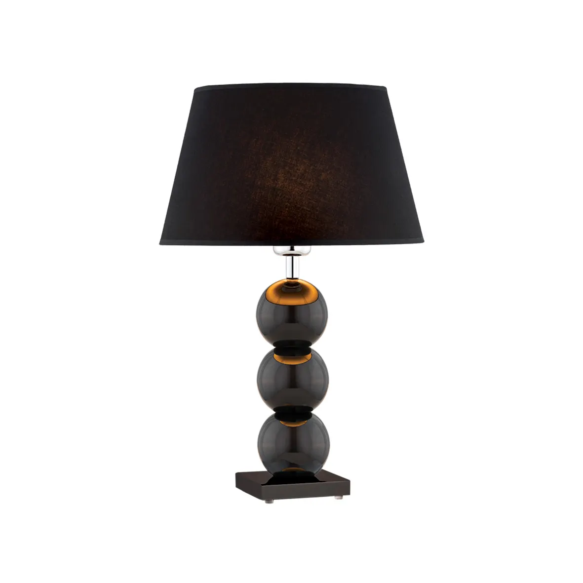 Lampa stołowa FUDŻI czarna srebrna 55x30cm