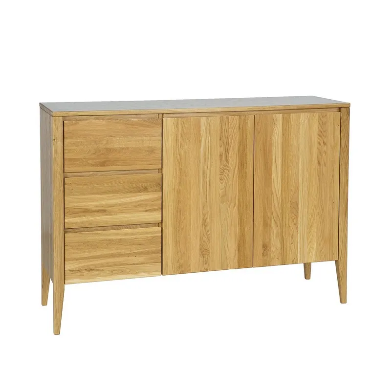 Komoda 2-drzwiowa z szufladami KD339 137 cm dąb naturalny — zdjęcie 2