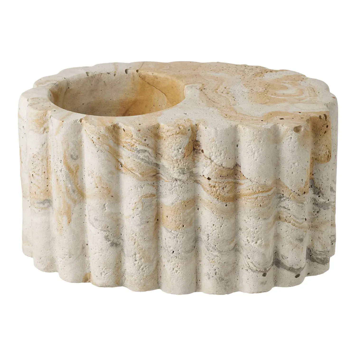 Świecznik cementowy na tealighty HOLDER 10,5x6 cm brązowy beżowy - 4561195