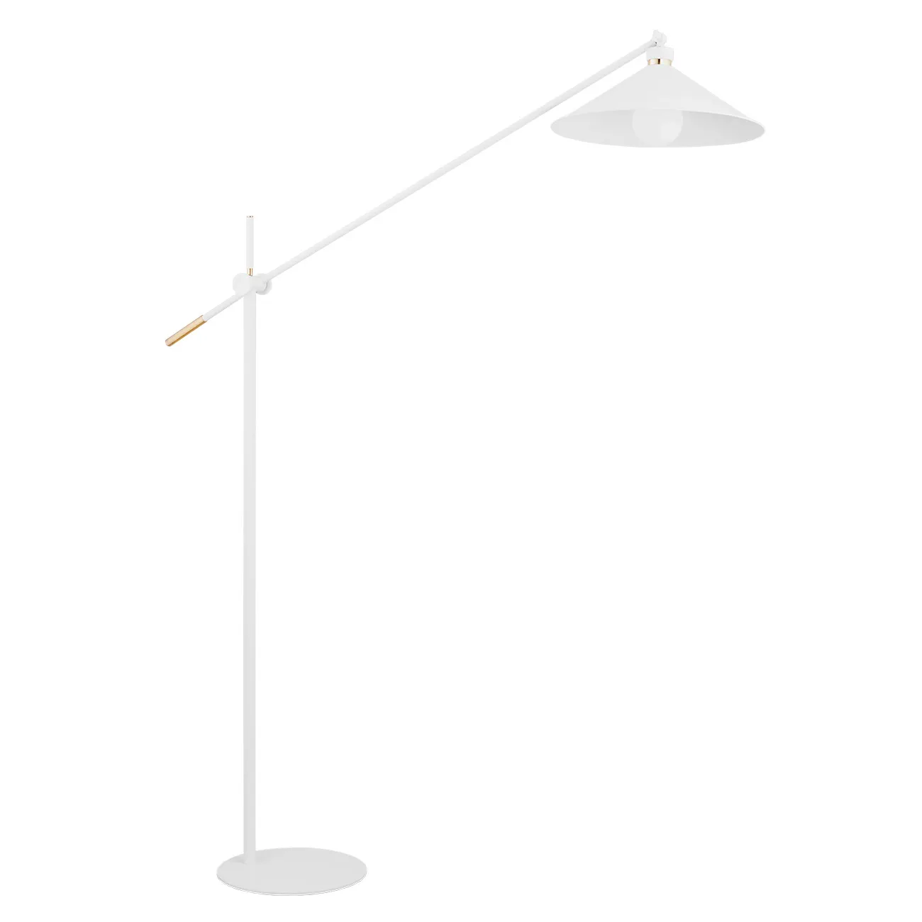 Lampa podłogowa NASHVILLE metalowa biała mosiądz regulowana 222x150cm - 4731