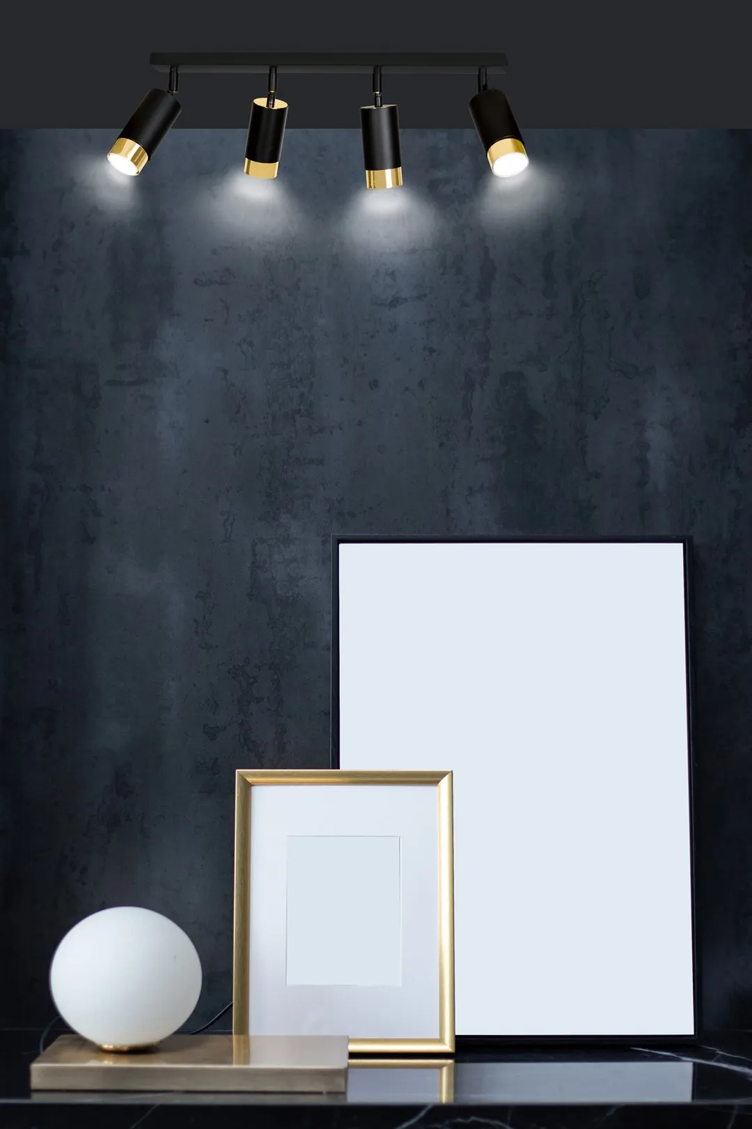 Lampa sufitowa HIRO 4 czarny złoty — zdjęcie 4