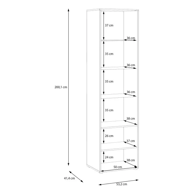 Witryna 1-drzwiowa ORKNEY 53 cm dąb mauvella biały - OKYV711-Q344