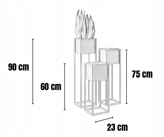 DONICZKA-osłonka na donice metalowa NANTES S biała - LD_TZ000102