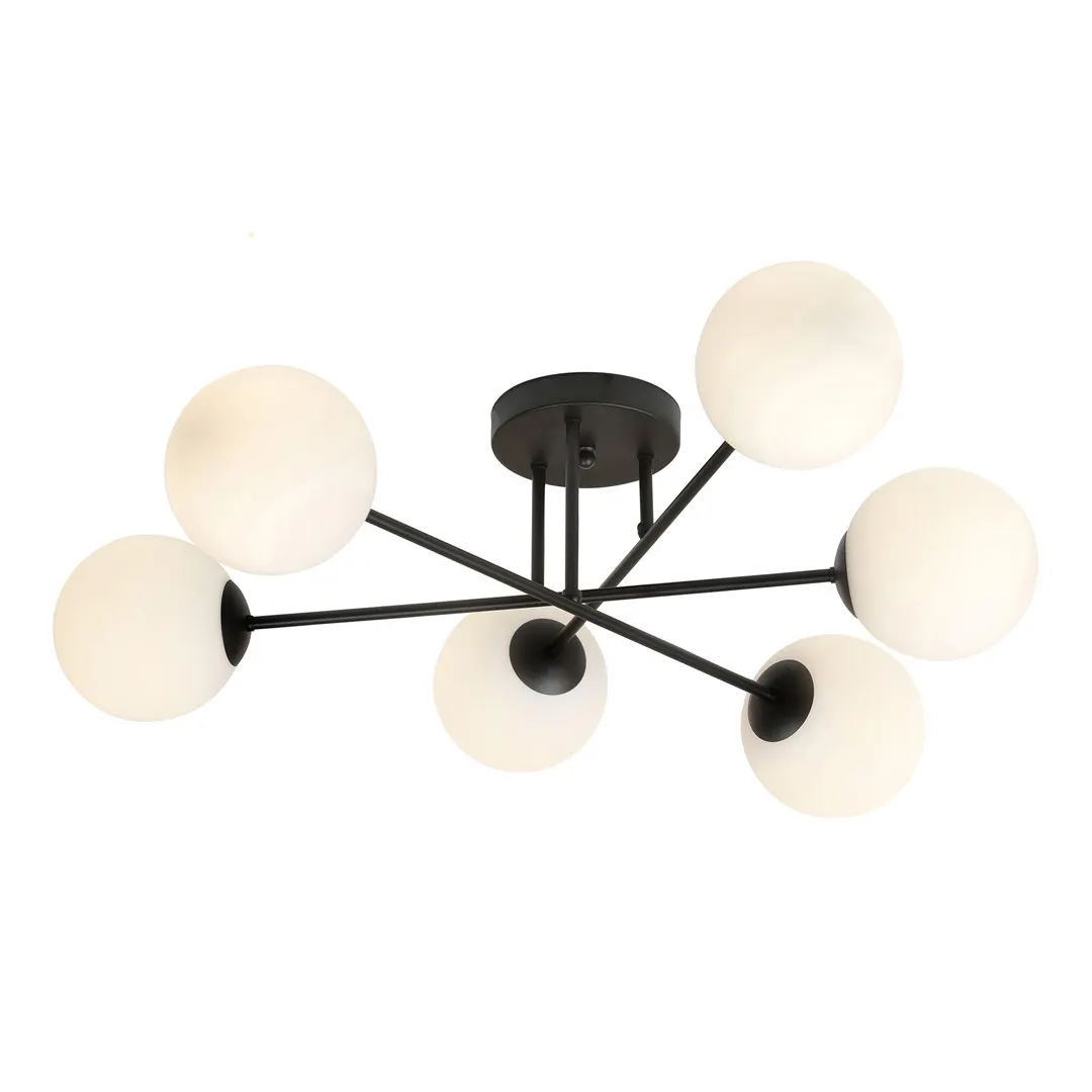 Lampa sufitowa ROMA 6 czarny biały — zdjęcie 2