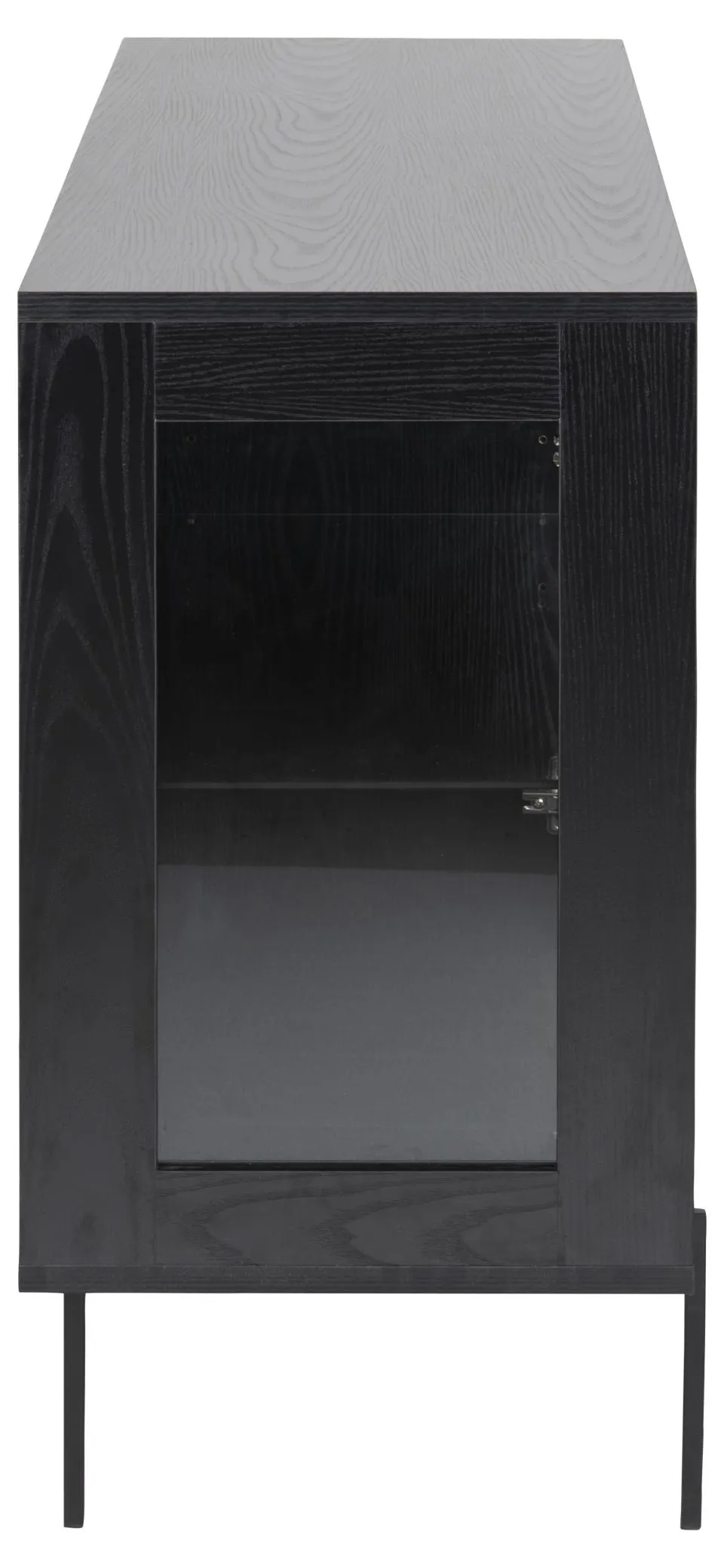 Komoda z witryną 3-drzwiowa MARTIN 140x40x82 Czarny - H000020985