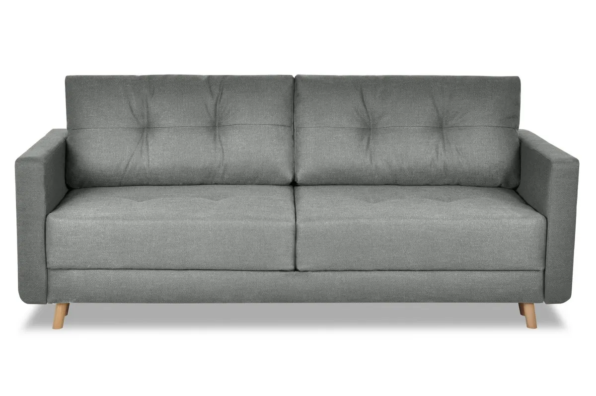 Sofa rozkładana z pojemnikiem SCANDI 218 cm szara pikowana - SCANDINEW-AUSTIN19GREY