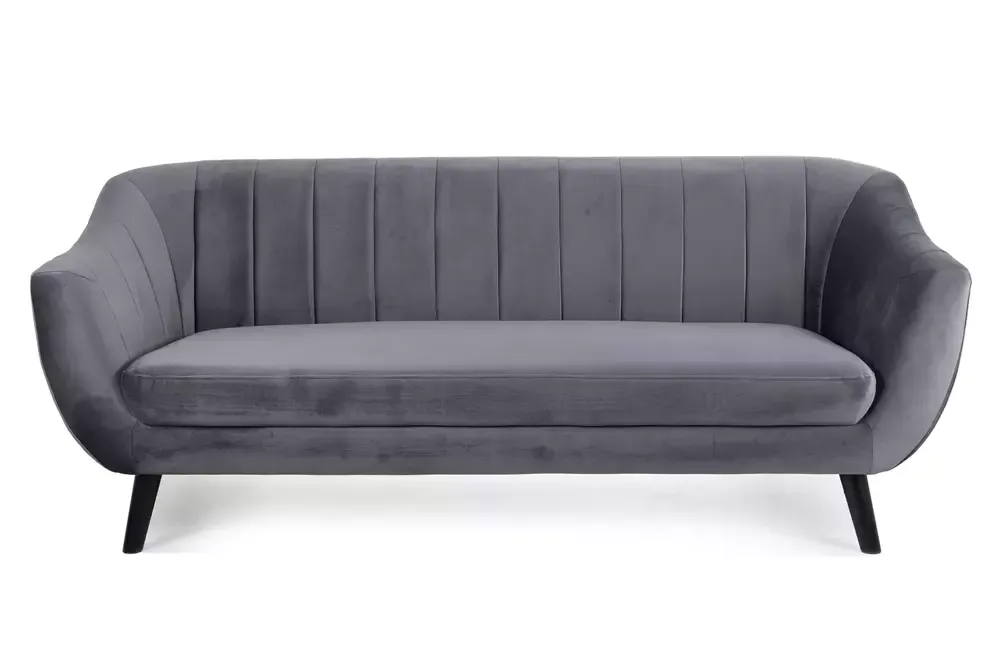 Sofa 3-osobowa ELITE 3 VELVET Bluvel 14 szara wenge - ELITE3V14SZ