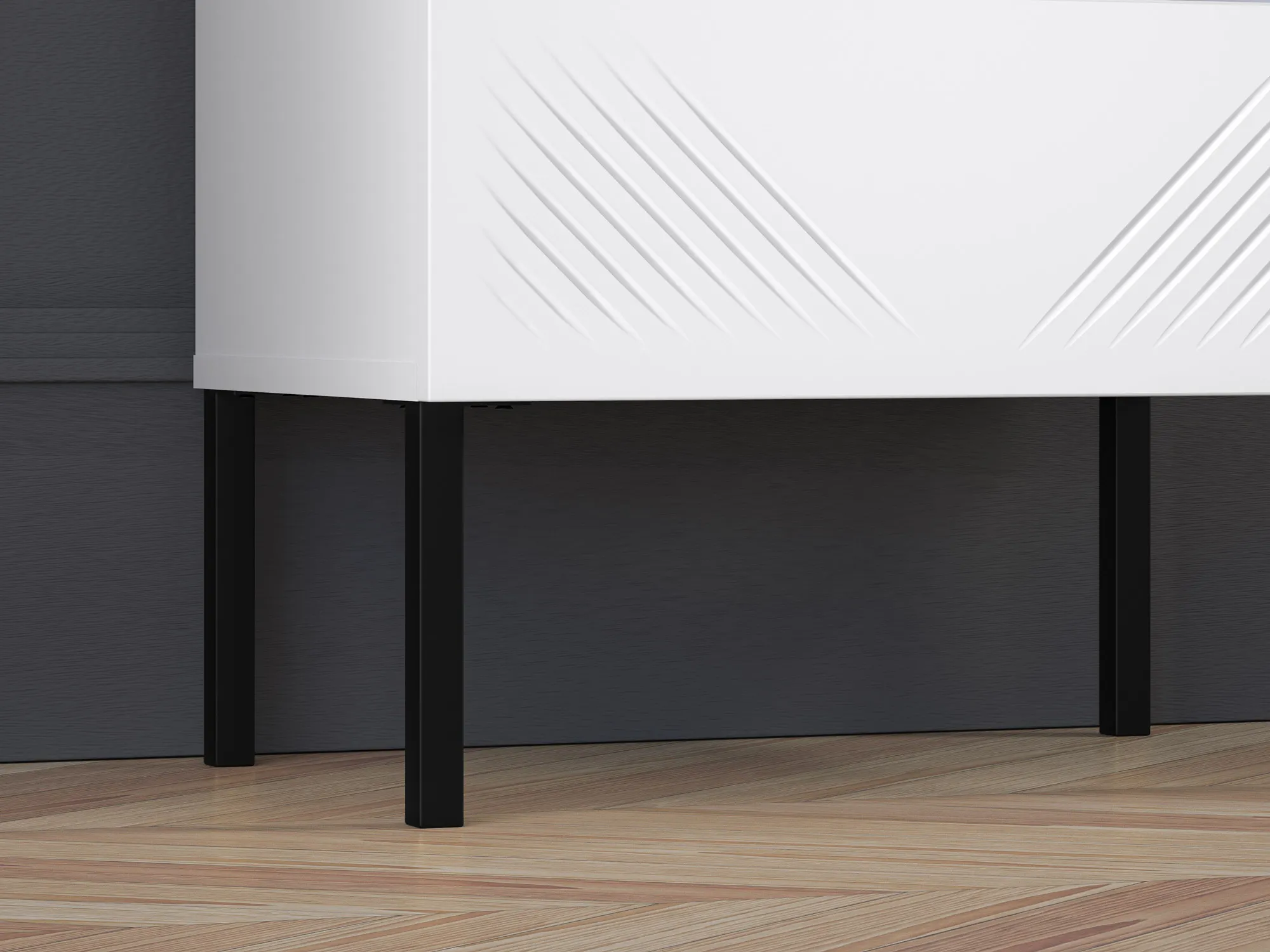 Szafka nocna z szufladą CLEARING 05 biały alpejski, noga-czarny - 1CLEA05-001-02