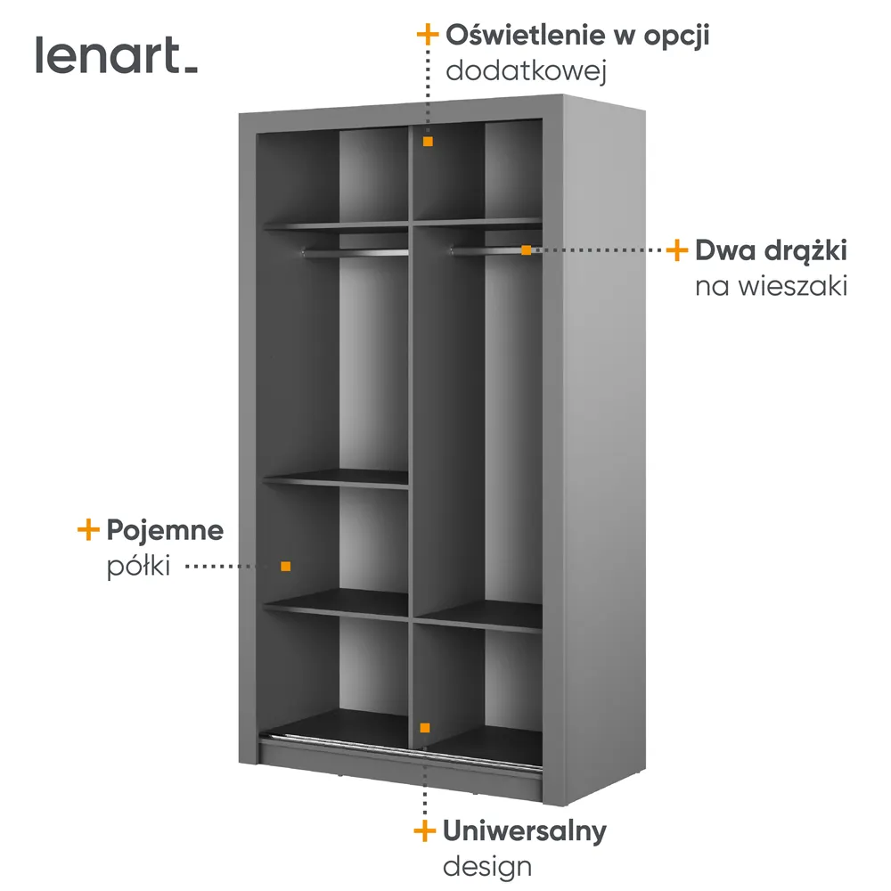 Szafa 2-drzwiowa ARTI AR-19 120cm szara - AR19S