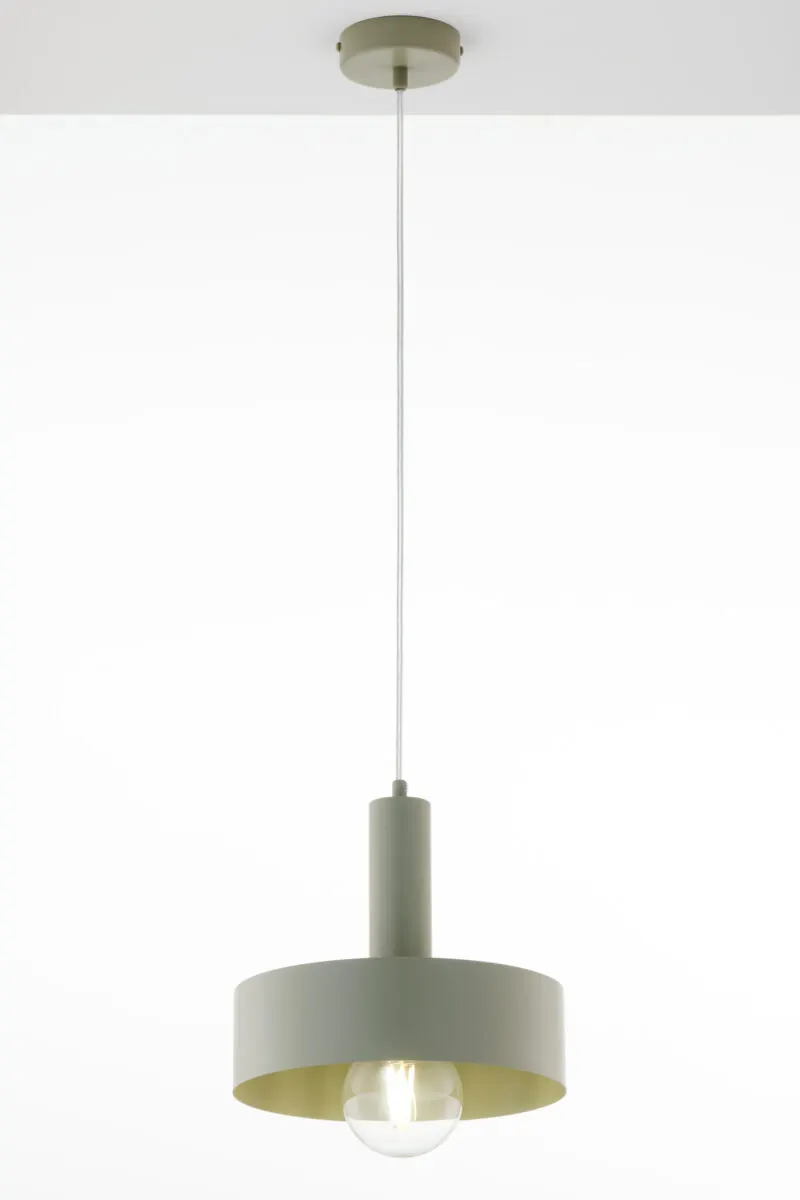 image lampa wisząca, pendant, metalowa, klosz okrągły, żarówka LED