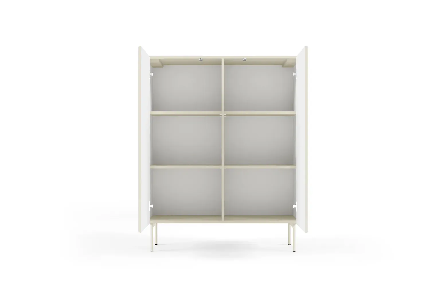 Komoda wysoka 2-drzwiowa MUTI ryflowany front kaszmir - LA_MUTI_KOMODA_WYSOKA_2D