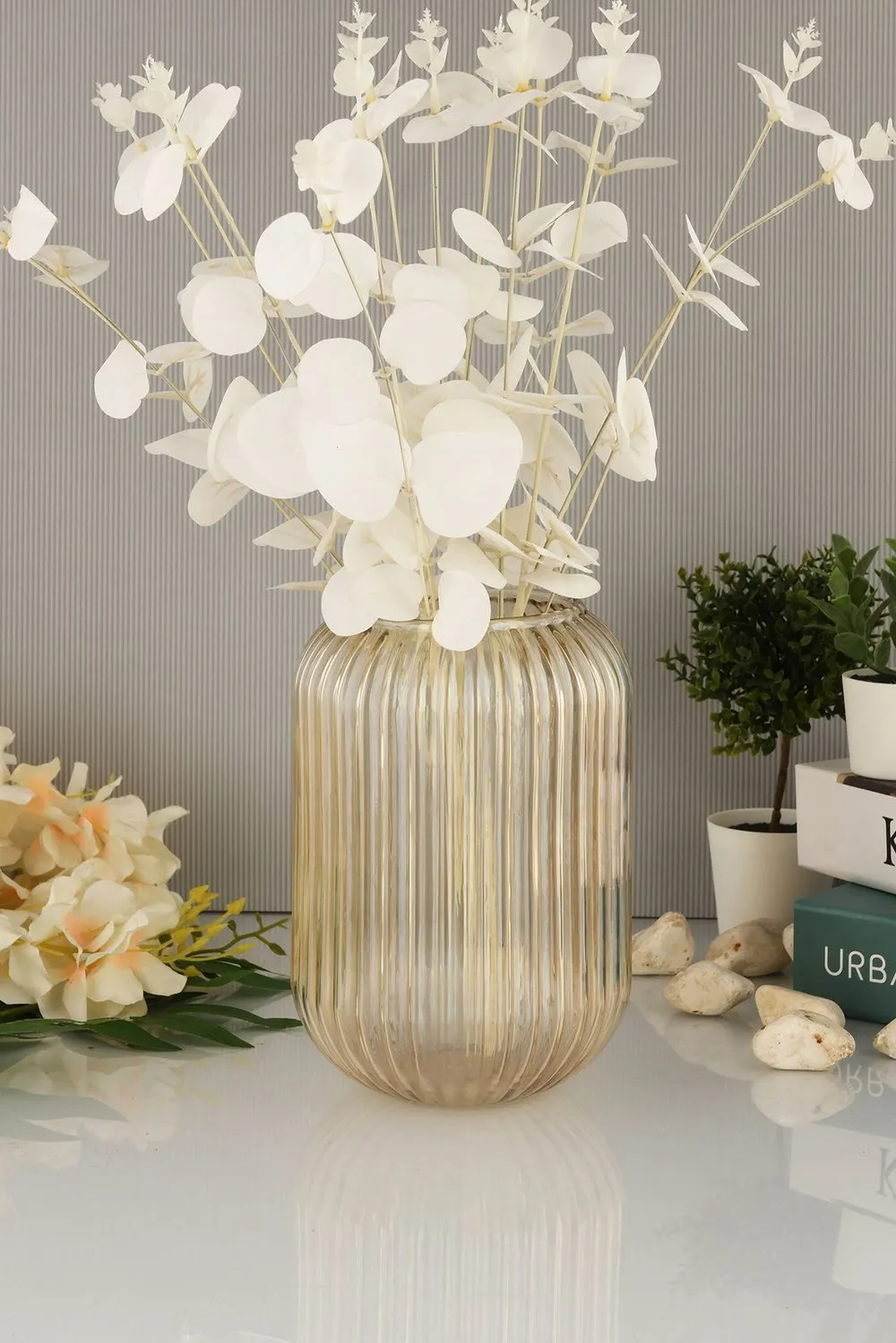 Wazon szklany LINE D20B 10x10x20 cm złoty - ASI_329SBL1101