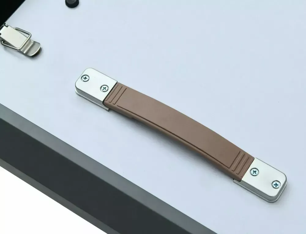 Stół okrągły rozkładany ANGEL II 120x120-160 szary efekt marmuru stelaż czarny - ANGELIISZC120