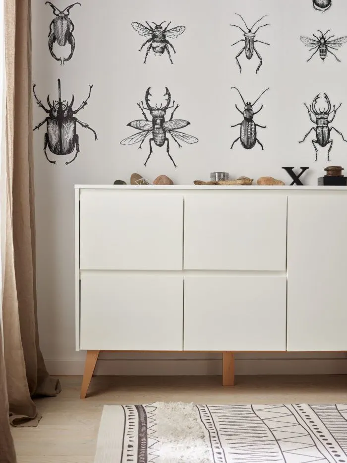 Komoda 1-drzwiowa z szufladami SWING 149 cm biała - PIN_034-024-310