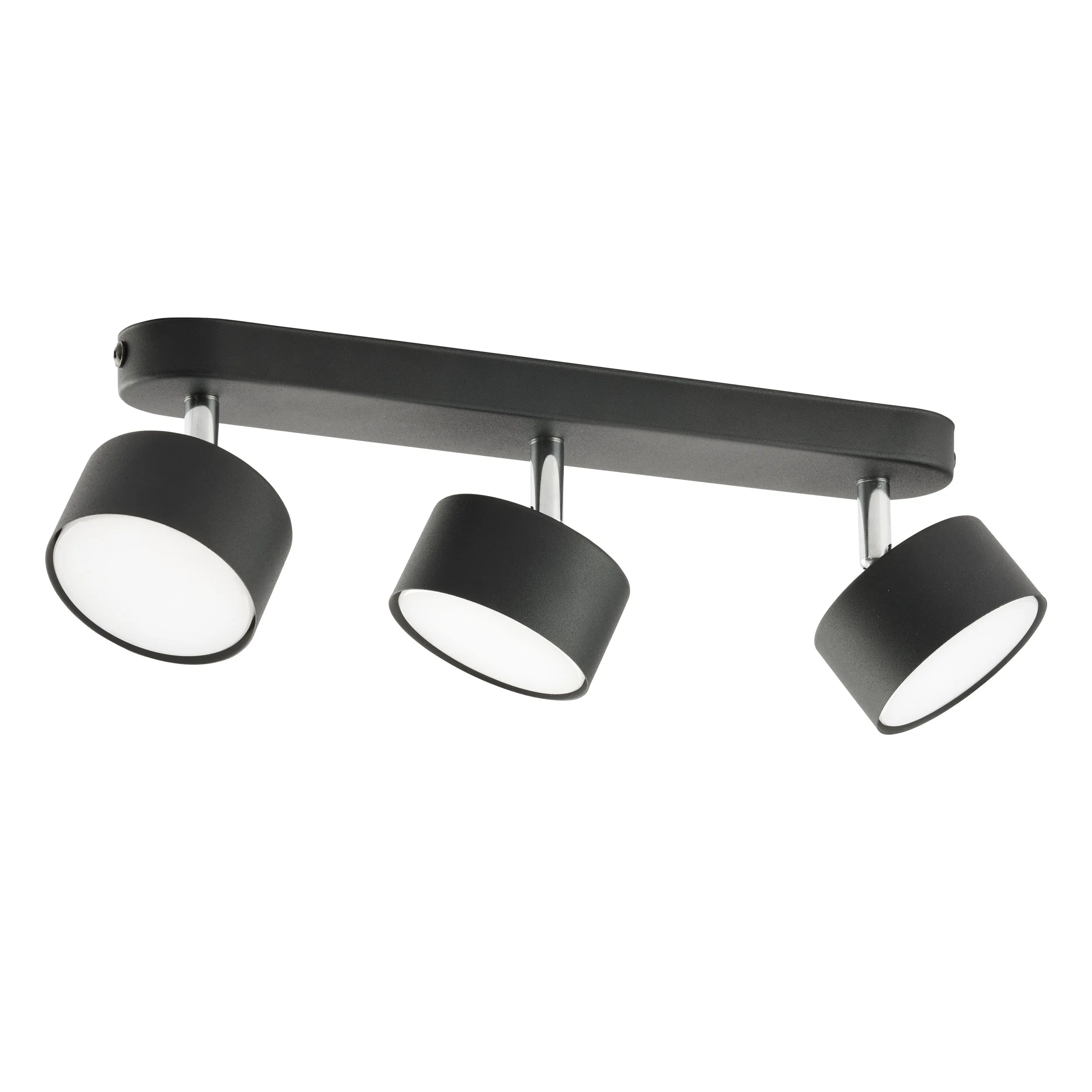 Lampa sufitowa CLARK czarna z chromowanymi elementami na listwie regulowana 40x14x11cm