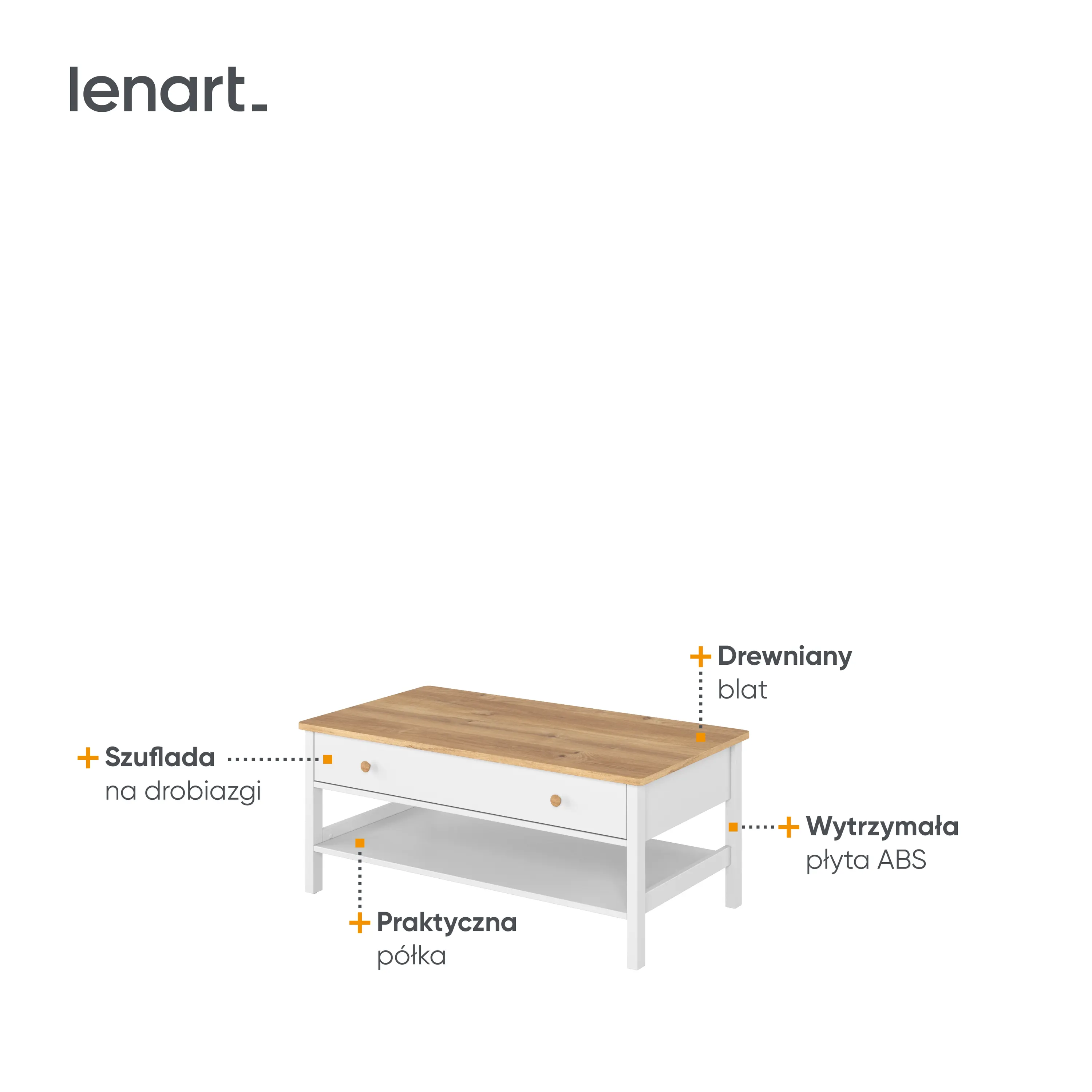 Stolik dziecięcy Story SO-15 biały/dąb nash - SO15BDN