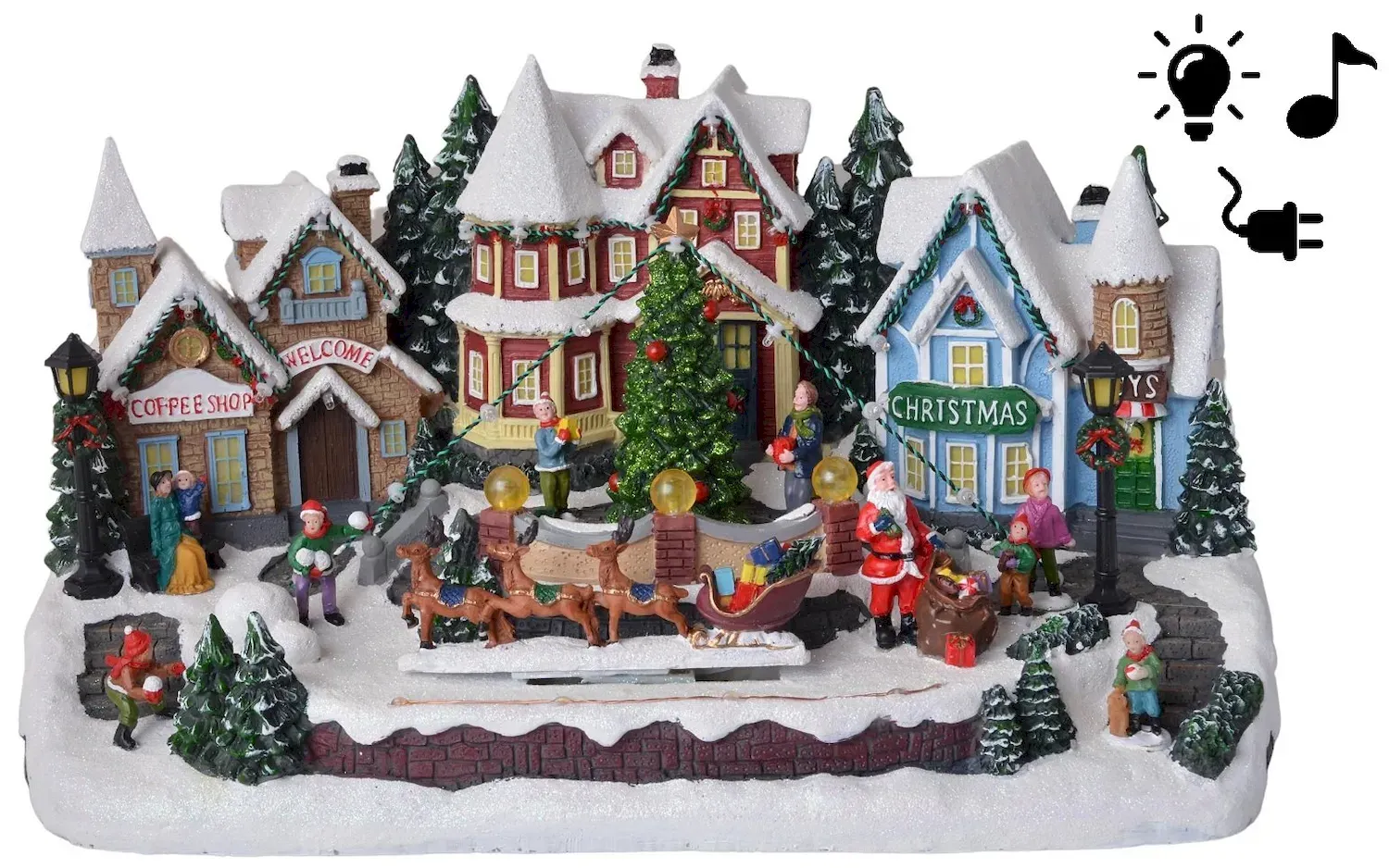 Świąteczne miasteczko LED Z RENIFERAMI i zasilaczem 3545